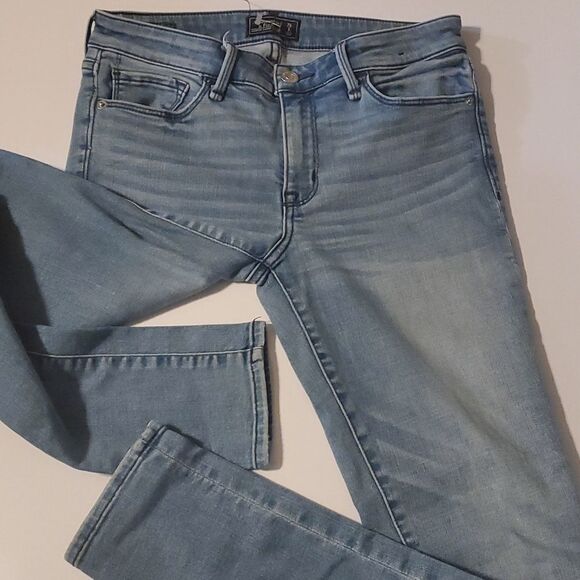 Abercrombie & Fitch jeans women's size 2L Harper super skinny blue distr… - Picture 6 of 16